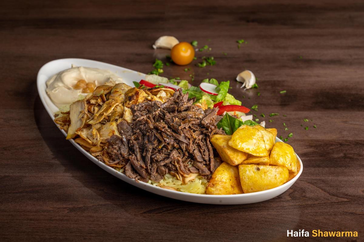  Mixed Shawarma Plate (Beef and Chicken) 